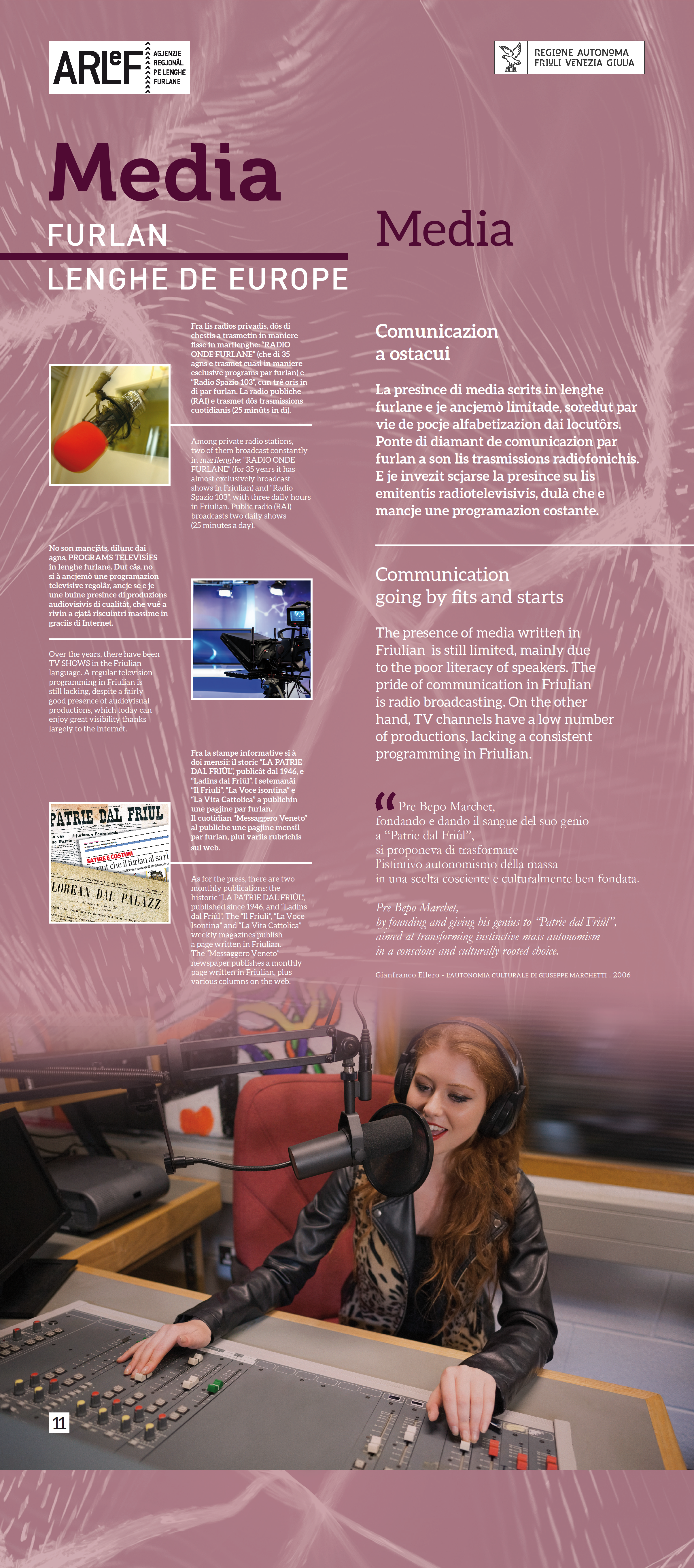 ARLeF - Furlan Lenge De Europe - Panel 11 : Media